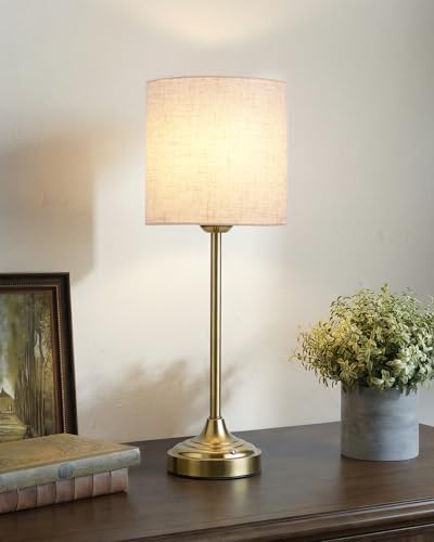 Image of Cordless Table Lamp, 8000mAh, Dimmable, Ambient Light, 2700K, Touch Control, Portable, LED, Wireless, Rechargeable, Battery Operated, Desk Lamp, Kitchen Lamp, Fabric Shade, for Dining Room, Bedroom