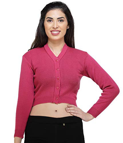 Image of Women Winter Wear V-Neck Full Sleeves Regular Fit Woollen Blouse