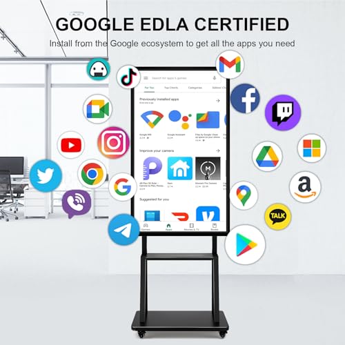 Image of 49 inch Smart Board, Digital Whiteboard Electronic Interactive for Classroom Office Home, Screen Mirroring from Android & iOS for Presention Annotation Live Streaming (49 inch)