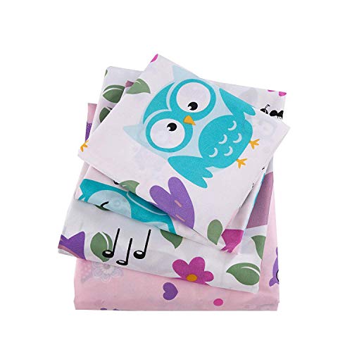 Marcielo Bed Sheets For Kids Twin Sheets For Kids Girls Boys Teens Children Sheets Soft Fitted Flat Printed Sheet Pillowcase Kids Bedding Bunk Beds Set Owl (Twin) #TOP6