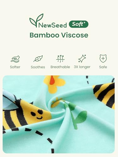 Image of Unisex Baby Bamboo Viscose Long Sleeve Romper, Cute Prints Zipper Footless Jumpsuit, Toddler One-Piece Outfits