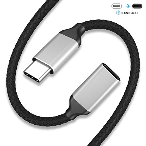 Cable de extensión USB C trenzado de 2 m, Binseni Thunderbolt 3 USB 3.1 tipo C macho a hembra (10 GPD), compatible con Nintendo Switch, MacBook Pro, Pixel 2 2 XL 3