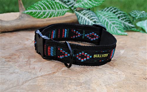 Halsband Nylon 4cm breit, Gr.M-L Schwarz-Indianer Retriever