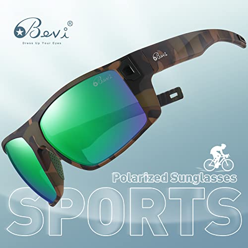 Image of Bevi Square Polarized Sunglasses UV 400 Protection with TR90 Lightweight Frame Glasses for Women Men