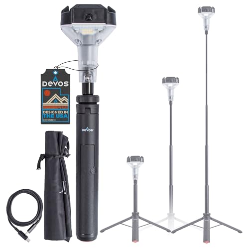 DEVOS - LIGHTRANGER 800 Mini Telescoping Camp Light 4.5 Tall with 800 Lumens Ultra Compact & Portable Rechargeable LED Lantern Up to 30-Hour Runtime 1 Year Warranty Includes Carry Case