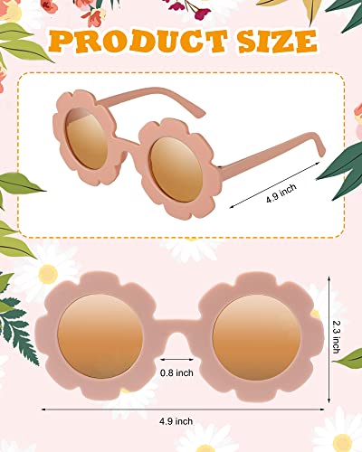 100 Pieces Flower Sunglasses Bulk Kids Round Flower Glasses Cute Sunflower Eyewear Colorful Child Daisy Sunglasses Gifts for Kid Toddler Girls Women Birthday Baby Shower Party Favors, 25 Colors2