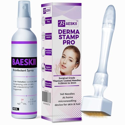 Image of Derma Pen Stamp For men and Women | Microneedle Pen for Body & Hair & Beard Growth - Adjustable Microneedling Stamp For Skin - 0.5mm - 3mm Titanium Micro Needle Derma Stamp For Skin Care (moon white)