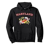 Maryland Crab Flag Pride of the Chesapeake Distressed Pullover Hoodie