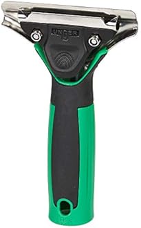 UNGER 79001 ErgoTec Window Squeegee 45cm - Rubber Squeegee Blade, Stainless Steel Channel & Rubber Grip Handle - Window Cleaning Equipment, Green