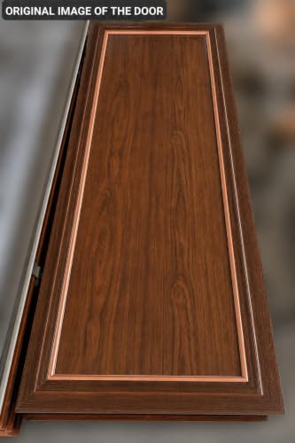 Image of PVC Door with Frame, 30 mm Thick, 27 x 81 Inches (2.25 x 6.75 ft), Wooden Brown Color, Waterproof, Termite Resistant, 550 Density, 12 kg