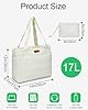 DEFAHN Tote Bag for Women, Large Capacity Lightweight Puffy Waterproof Handle Bag with Zipper and Pockets for College Work Travel Shopping Beach Gym and Gift Tote Bag(White) #2