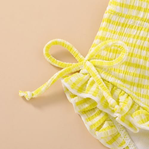 Image of HAPPYMA Baby Swimsuit Toddler Girl Bathing Suit Summer Stripe Bikini Set Beach Two Piece Swim Wear