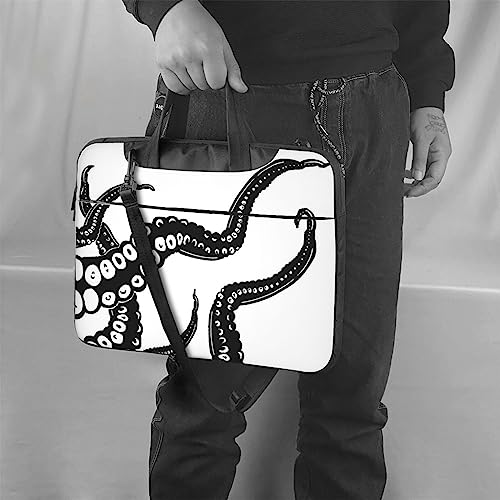 Sac d'ordinateur portable 13 pouces noir imprimé pieuvre pour le bureau - 2