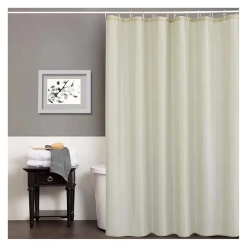 Rideau de douche imperméable vert sauge 100x200cm en tissu lavable pour baignoire avec crochets - 2