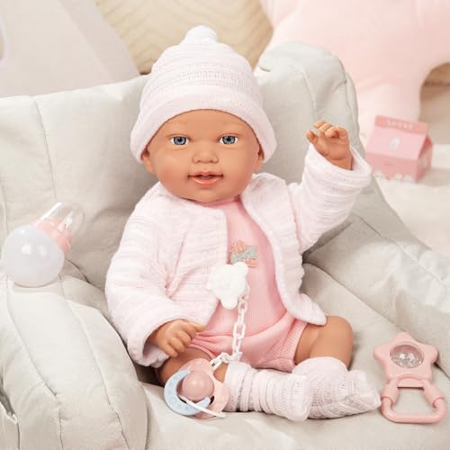 Muñeca bebé realista 16 pulgadas para niñas 2+ años miniatura 2