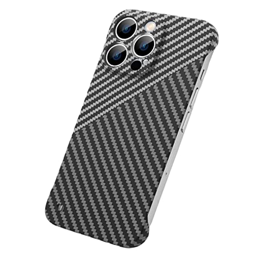Ivy Carbon Fiber Texture Frameless Cover For Iphone 14 Pro Max Carbon Fiber Case - Black&White #TOP10