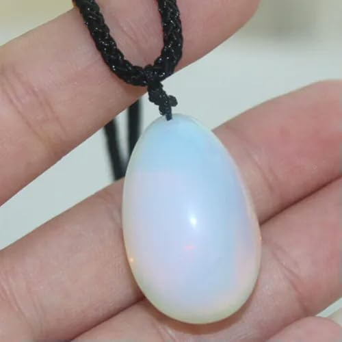 Natural Oval Egg Crystal Necklace Stone Quartz Chakra Pendant Reiki Healing Gift
