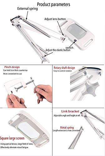 Maquillage light magnifing lampe avec stand clamp et loupe 10x - 5