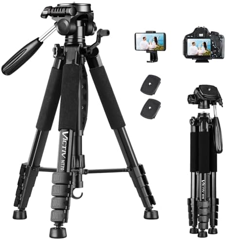 VICTIV 74” Camera Tripod, Tripod for Camera and Phone, Aluminum P...