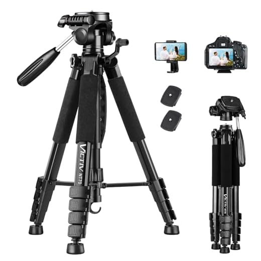 VICTIV 74” Tall Camera Tripod