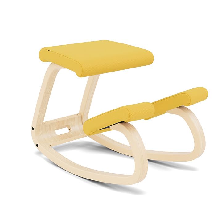 Varier Variable, L'originale sedia kneeling, Design by Peter Opsvik - Natur/Giallo