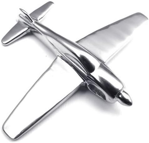Gakadrop(TM) Fashion Stainless Steel Plane Model Pendant Necklace for Men (Silver)