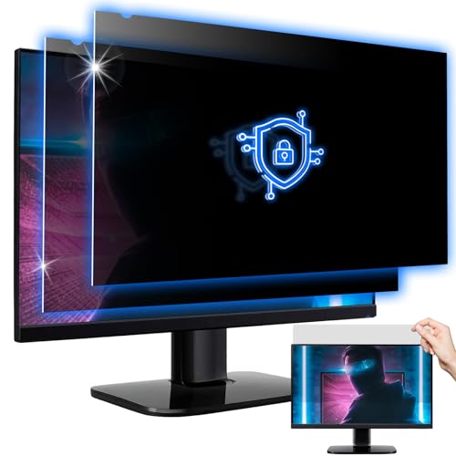 YAKAI?2-PACK Computer Privacy Screen Filter 27 Inch for 16:9 Aspect Ratio Widescreen Monitor, Anti-Spy & Anti-Glare Blue Light Blocking Protector - WxH: 23 9/16