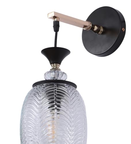 Image of ELAINTE Premium Wall Light | | Elegant Glass Wall Lamp for Living Room & Hallway | 3 Years Warranty | Free Bulb (Lux-Single)
