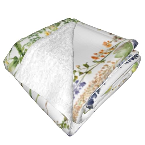 Couverture en peluche herbier de printemps 203x152 cm pour lit - 4