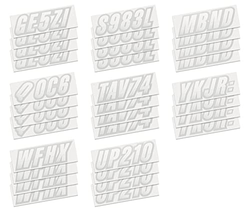 Image of STIFFIE Techtron White /Silver 3 inch Boat & PWC Registration Decals • Numbers Letters Stickers