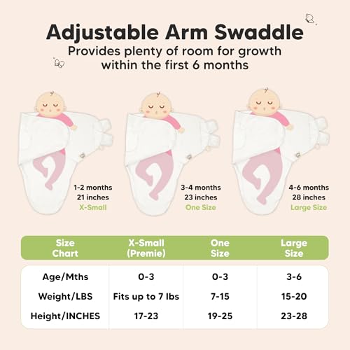 Image of 3-Pack Organic Baby Swaddle Sleep Sacks - Swaddles for Newborns, Infant 0-3 Months, Baby Girls, Boys, Soft & Snug Newborn Sleep Sack, Nursery Swaddling Blankets (Purest, OS)