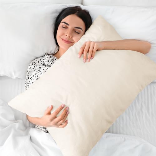 Image of BEDELITE Flannel Pillowcases Standard Set of 2, Off White, 20x26 Inches