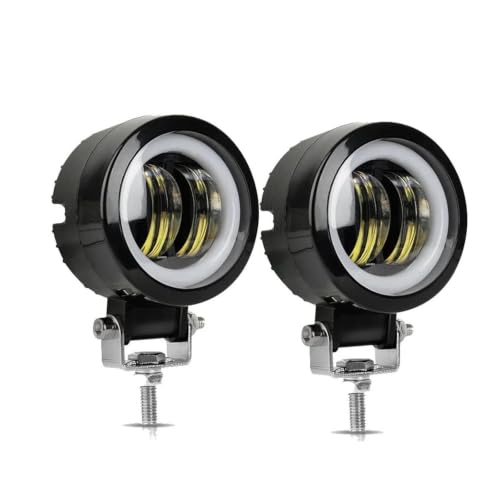 Bombilla LED redonda de 12V-80V con ojos de ángel impermeables para focos de motocicleta