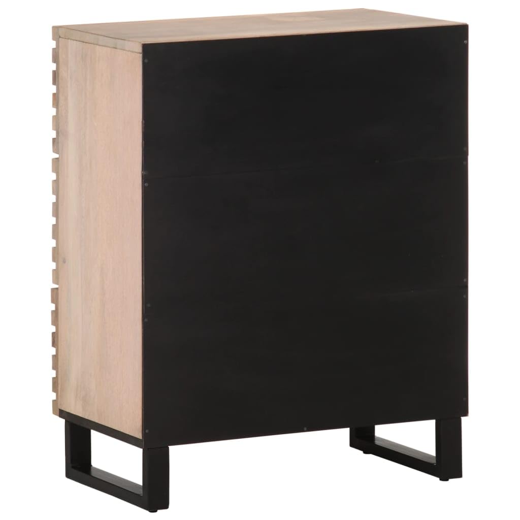 Credenza Bianco 60x34x75 cm Legno Massiccio Di Mango