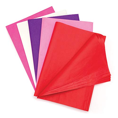 Image of Baker Ross AW118 Red Pink & Purple Tissue Paper Value Pack, Perfect for All Arts and Crafts Projects, Ideal for Classroom Work, Home Activities and Craft Group Tasks (Pack of 25)