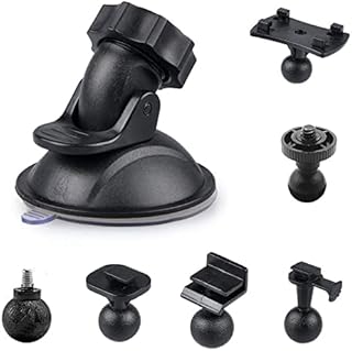 Car Suction Cup for Dash Cam Holder with 6 Types Adapter, HOMREE 360 Degree Angle Car Mount for Driving DVR Camera Camcorder GPS Action Cameras