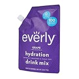 Everly Grape Hydration Drink Mix - 30 Servings, Keto-Friendly, Sugar-Free, Zero Calorie, Water Flavor Enhancer with Natural Sweeteners (Stevia & Organic Erythritol) & Electrolytes, Gluten-Free, Vegan