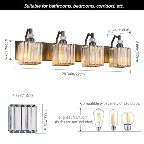 4-Light-Bathroom-Vanity-Light-Modern-Vanity-Light-Black-Bathroom-Light-Fixtures-Over-Mirror-Crystal-Bathroom-Vanity-Lighting-Fixtures 4 Light Bathroom Vanity Light Modern Vanity Light Black Bathroom Light Fixtures Over Mirror Crystal Bathroom Vanity Lighting Fixtures