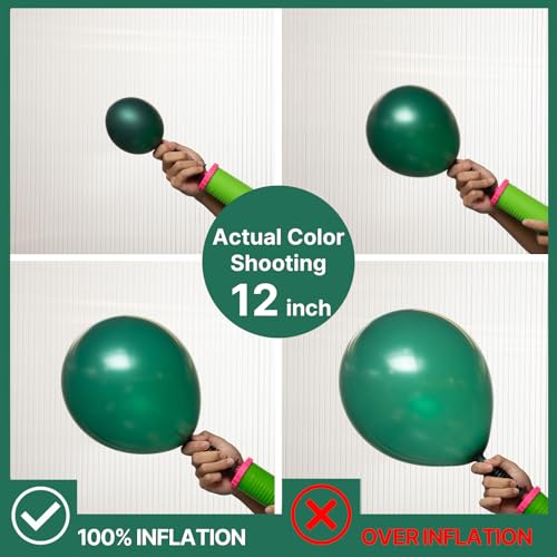 Image of PartyWoo Pearl Dark Green Balloons 50pcs Pearl Emerald Hunter Forest Green | 12 Inch Balloons for Baby Shower Anniversary Engagement Jungle Dinosaur Birthday Bridal Shower Party Decorations Green-Z01