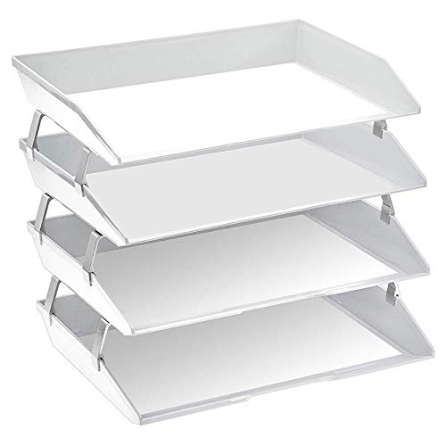 Acrimet Facility 4 Tier Letter Tray, Side Load, Letter Size/A4, Desktop File Organizer, Plastic (White Color) by Acrimet - Image 2