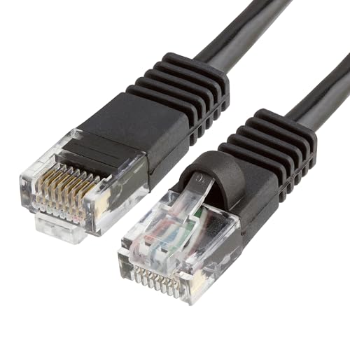 Cmple - Cat5e Ethernet Cable 1.5 ft, 350 MHz Cat 5e 1Gbps Network LAN Patch Cable, RJ45 Snagless Connectors, for PC, Laptop, Modem, Router, Switch, PS5, Smart TV - Black