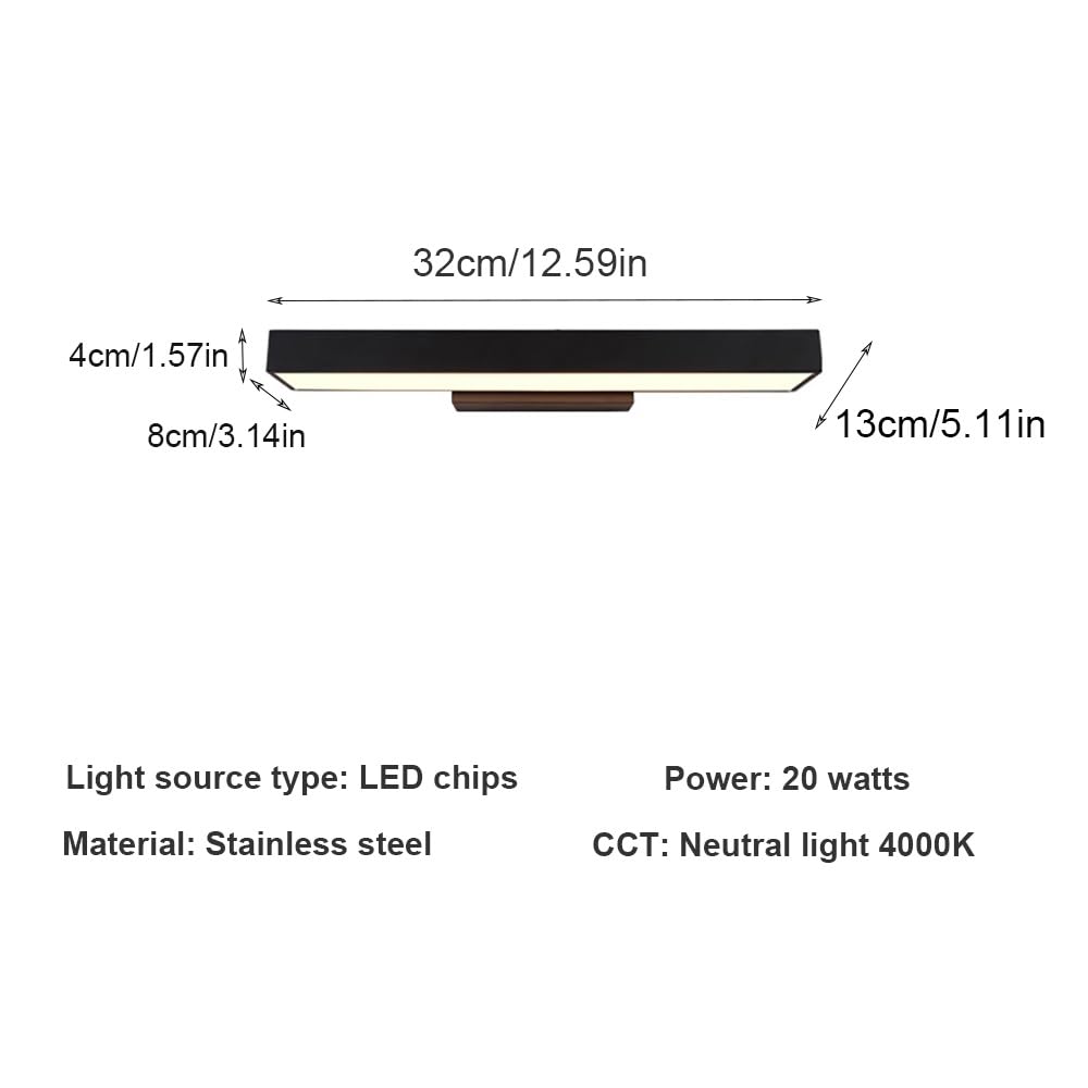 Lampy ścienna w Nowoczesnym Minimalistycznym Stali Nierdzewnej Stylu, Kinkiet Czarny LED do Zewnątrz jako Oświetlenie Ścienne(32cm/12.59in)