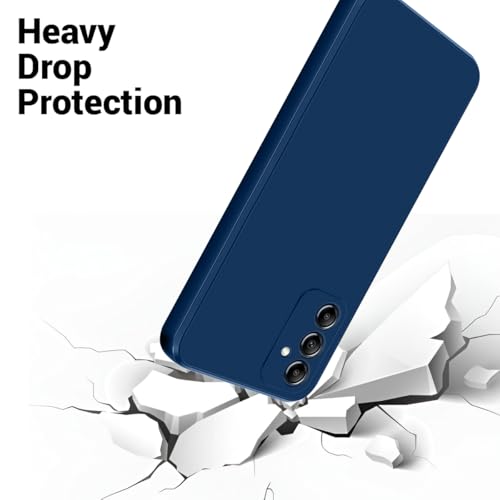 Image of LIRAMARK Silicone Soft Back Cover Case with Micro-Fibre Cloth On Inner Side for Samsung Galaxy A14 5G (Blue)