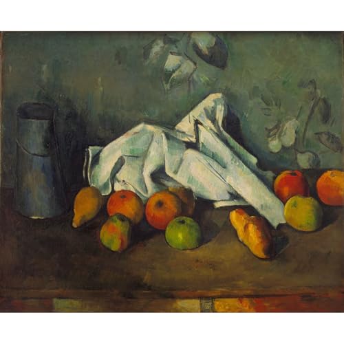 Affiche Cézanne Pot de lait et pommes idéal pour illuminer une cuisine ou un salon chaleureux