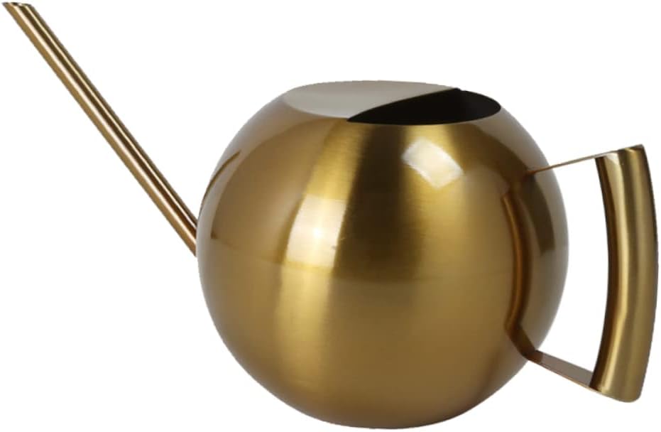 Watering can,Stainless Steel Water Bottle Metal Watering Can Watering Can Indoor Bonsai Watering Pot Bonsai Houseplant Watering Can Plants Watering Sprayer Kettle Watering Device Shower Pot(Golden)
