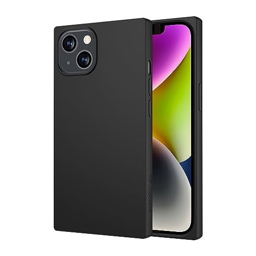 Cocomii Square iPhone 13 Case - Square Silicone Camera Protector - Slim - Lightweight - Matte - Silky Soft Touch Silicone - Minimalist Luxury Aesthetic Cover Compatible with Apple iPhone 13 (Black)