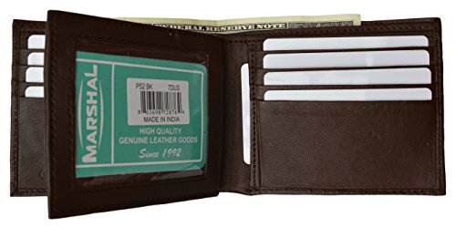 Marshal Men's Multi-Card Compact Center Flip Bifold Wallet wallet, Brown