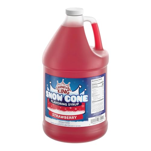 Carnival King Snow Cone Syrup 1 Gallon - Delicious Shaved Ice Flavoring for Slushies, Machines &amp; Parties (Strawberry)