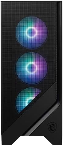 msi MAG Forge 321R Airflow - Premium Mid-Tower Gaming PC Case - Tempered Glass Side Panel - ARGB 120mm Fans - Liquid Cooling Support up to 360mm Radiator - Vented Front Panel