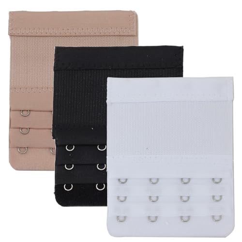 Image of Bra Strap Extenders, Women Elastic Extensions Bra Extender Set, 6 Piece,Skin,White,Black